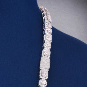 Cluster style solitaire diamond <b>necklace</b> in d vvs clarity for unisex style 925 sterling silver custom jewelry design - Product Image 4