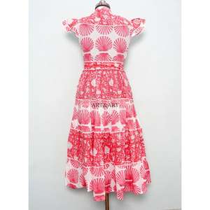 Women's Summer Maxi Dress 100% Cotton Floral Print Eco-Friendly Sweet Party Gown Casual Daily Wear Button Decoration Natural - Product Image 6