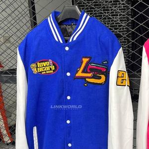 Veste en laine universitaire d'hiver pour hommes la plus vendue à col montant Logos personnalisés broderie fini chauffé coupe-vent - Product Image 4