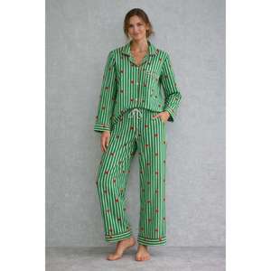 Conjunto de Pijama de Algodón Estampado para Mujer, Ropa de Dormir Suave, Ligera y Transpirable, Ropa de Dormir Cómoda para el Día a Día, Conjunto de Pijama para Mujer - Product Image 1