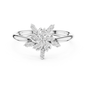 Hermoso Anillo de Oro Sólido de 14k para Mujer con Diamante de Corte Redondo Minimalista Inspirado en una Explosión de Supernova, Ideal para Regalo, Compromiso o Aniversario - Product Image 5