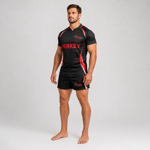 Vêtements de sport personnalisés professionnels avec impression par sublimation intégrale, tissu polyester respirant pour l'identité d'équipe, uniforme de rugby - Product Image 4