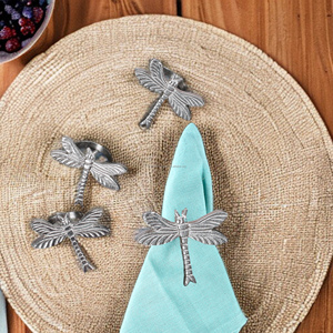 Vente chaude argent libellule en forme de rond de serviette métal cercle serviette boucle table décoration rond de serviette en gros quantité en vrac - Product Image 5