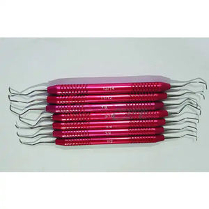 ชุดเครื่องมือขูดหินปูนทางทันตกรรม 7 1/2-13/14 สีชมพู ทำจากสแตนเลสสตีลเคลือบผิวแบบอะโนไดซ์ ใช้งานด้วยมือ รุ่น DM2127 CE Shuja Surgico - Product Image 2