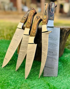 Ensemble de couteaux de chef en acier damas forgé à la main, couverts de cuisine professionnels, manche en bois, couteaux de cuisine, fournisseur OEM ODM - Product Image 3
