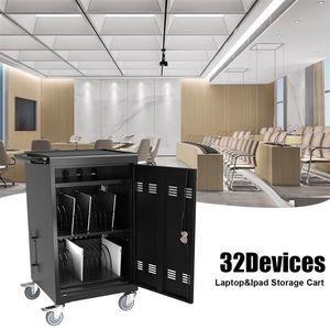 Carrello e Armadietto di Ricarica Mobile in Acciaio, Plastica e Metallo per Tablet e Laptop, Capacità 30 Dispositivi - Product Image 4