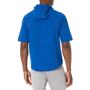 Veste de sport pour homme à manches courtes, demi-zip avant, col montant, style baseball Cage Jackets Sportswear, en vente - Product Image 3