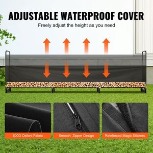 Porta Legna da Esterno Impermeabile 150 x 14 x 46 cm, Capacità 660 libbre, Porta Tronchi da 1/2 Corda, 140 libbre per Ripiano, Prodotto per Stoccaggio - Product Image 3