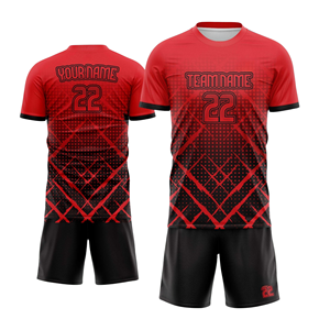 Camiseta de Fútbol Sublimada Personalizada, Tejido de Malla Transpirable, Uniforme de Fútbol con 95% Poliéster y 5% Elastano, Flexible para Entrenamiento en Equipo - Product Image 1