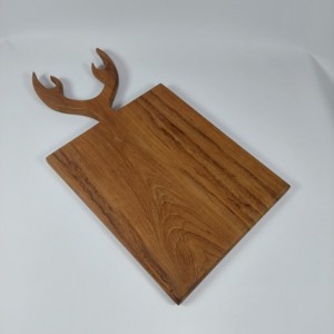 Bloc à découper en bois de teck inspiré du cerf pour outil de cuisine naturel - Product Image 4
