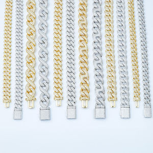 Brilliant Claw Setting Moissanite Link Bracelet 925 Silver GRA Certified White/Yellow Gold Plated <b>Mens</b> Hip Hop Party Jewelry - Product Image 3