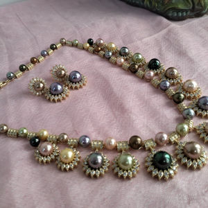 Imitation <b>Pearl</b> <b>Necklace</b> <b>Set</b> Multicolor <b>Pearl</b> Jewelry <b>Set</b> Women Party <b>Necklace</b> Earrings Wholesale - Product Image 1