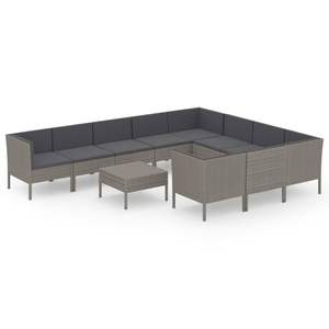 Conjunto Modular Grande de Muebles de Jardín de Ratán PE Gris, Muebles Modulares de Exterior de Primera Calidad - Product Image 2