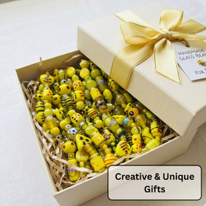Perles en verre soufflé jaune fantaisie, brin de 8 pouces, tailles et formes variées, pour la fabrication de bijoux décoratifs, artisanat DIY, bracelet, collier - Product Image 4