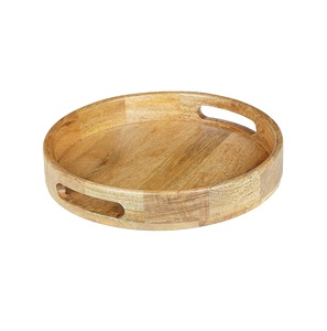 ถาดไม้หรูหราสำหรับเสิร์ฟผลไม้พร้อมหูจับ สำหรับผลิตภัณฑ์ทำมือคุณภาพพิเศษ ถาดไม้สำหรับเก็บอาหาร - Product Image 4