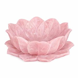 Vasque de salle de bain de luxe en quartz rose moderne en forme de fleur de lotus, écologique, à poser sur comptoir, faite à la main - Product Image 2