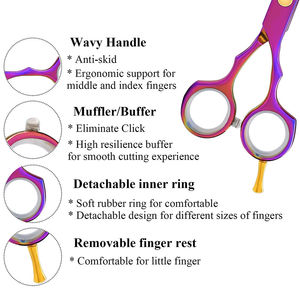Reusable Blunt Barber <b>Thinning</b> Shears Kit <b>Mirror</b> Polish Stainless Steel Scissors Set Right-Handed 28 Teeth Short Handle Comb - Product Image 6