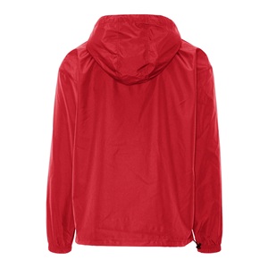Men's <b>Red</b> Hooded Quarter-Zip Windbreaker <b>Jacket</b> <b>Waterproof</b> Casual Outdoor Lightweight Polyester Softshell <b>Jacket</b> - Product Image 2