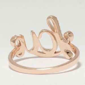 แหวนมอสซาไนต์ทรงกลมสลักคำว่า Love ตัวอักษรประดับเงินแท้ 925 ชุบทองคำสีกุหลาบ ของขวัญสำหรับงานปาร์ตี้ สไตล์โรแมนติก - Product Image 6