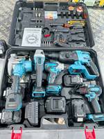 Ensemble d'outils à piles de six pièces perceuse électrique meuleuse d'angle clé marteau scie circulaire-batterie lithium-ion étui rigide durable