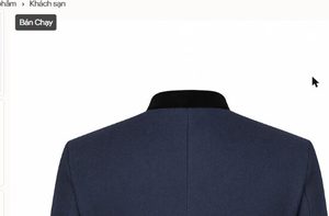 Blazer bleu marine à col mandarin pour le personnel hôtelier - Product Image 3