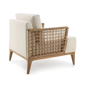 Fauteuil de salon en bois de teck pour hôtel, villa, restaurant, complexe hôtelier - Vente en gros sur mesure - Product Image 3