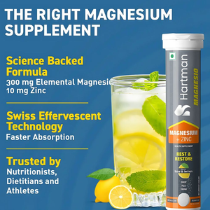 Hartman Supplément de santé pour adultes Magnésium + Zinc Comprimés effervescents Citron vert Aromatisé Goutte Fizz Boisson Reste Restauration pour - Product Image 5