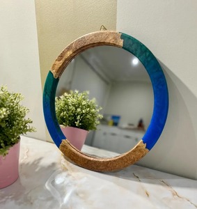 Luxury Handmade Resin Wood Wall Mirror Designer Decorative Frame Mirror for Modern Living Room Bedroom and Entryway Decor - Product Image 4