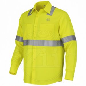 Chemise de travail haute visibilité pour homme, certifiée NFPA 2112 ARC, antistatique, ignifuge, niveau B, vêtements de travail FR, AR/FR, pour le travail pétrolier et gazier, la soudure - Product Image 2
