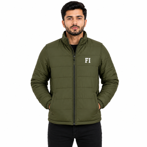 Vestes matelassées pour hommes de couleur unie, chaudes et rembourrées, manteaux matelassés à manches longues, coupe-vent d'hiver, vente en gros OEM USA - Product Image 1