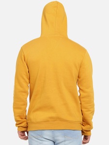 Sweat-shirt à capuche jaune pour homme, coupe classique, décontracté, en coton tricoté, avec poche avant et imprimé lettres - Product Image 4