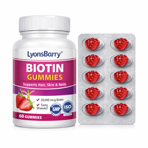 Lyonsbarry BIOTINGUM Gummies à la biotine (100 unités) pour la croissance des cheveux, la santé de la peau et des ongles, et le soutien anti-âge des articulations, fabriqué en Inde - Product Image 1