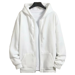 Sudadera con capucha de invierno de algodón 100% de alto gramaje, lavado ácido premium, corte regular, color liso, con cremallera completa, bordado de logotipo personalizado y estampado de lujo. - Product Image 5