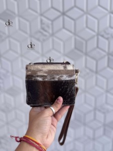 New 2026 Arrival Hair on Hide Leather <b>Coin</b> <b>Purse</b> Stylish Clutch ATM Card Holder Cowhide Leather Western Style Multi Use Clutch - Product Image 3
