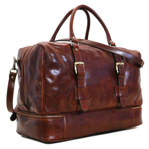 Customized Style Sport-Style Genuine Cowhide Leather Duffel Bag Waterproof 20-36L Capacity Adjustable Straps Zipper Closure - Product Image 1
