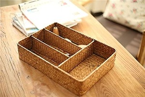 Seagrass <b>Storage</b> <b>Basket</b> with Compartments Utensil Tray for Organization Handmade <b>Storage</b> <b>Basket</b> Wholesale Made in Viet Nam - Product Image 6