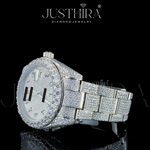 Reloj de Diamantes de Lujo Totalmente Cubierto de Diamantes, Edición Premium Shine, Reloj de Pulsera con Diamantes VVS, Pieza de Lujo de Alta Gama - Product Image 4