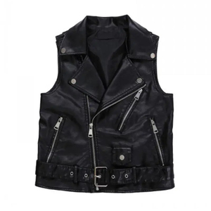 Comfortable Men's Genuine Leather <b>Vest</b> with Covered Button Closure Breathable Casual Outerwear for Winter Fashion - Product Image 5