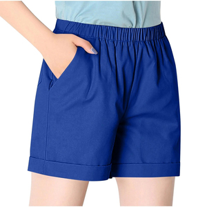 Pantalones cortos de moda para mujer, con cordón ajustable en la cintura, de algodón y forro polar, de color sólido, con bolsillos, pantalones cortos casuales para mujer - Product Image 5