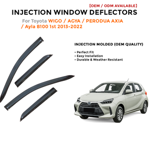 Visera para Ventana de Coche con Inyección de Plástico para Toyota WIGO AGYA PERODUA AXIA 2013-2022, Deflector de Viento con Protección Contra Lluvia Cromada - Product Image 2