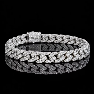 Pulsera de Cadena de Diamantes de Lujo Premium, Estilo Hip Hop, Oro 10K 14K, VS1 VS2, Color H-I, Joyería de Moda, Regalo para Él - Product Image 1