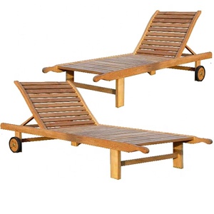 ชายหาดและโรงแรมเฟอร์นิเจอร์ไม้กลางแจ้งเก้าอี้อาบแดด - Product Image 1