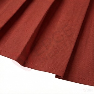 <b>Women's</b> Rust <b>Red</b> High Waist Pleated Mini <b>Skirt</b> Solid Color A Line Preppy Style Short <b>Skirt</b> - Product Image 6