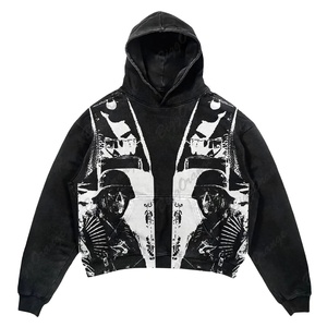 Sudadera de lana de algodón 100% personalizada al por mayor para hombre Sudadera con capucha de hombro caído bordada para estampado abullonado ropa informal de invierno sólida - Product Image 1