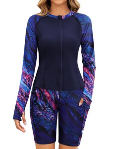 Traje de Baño de 3 Piezas para Mujer, Sublimado Personalizado al por Mayor, Manga Larga, Secado Rápido, para Surf, Natación, Playa - Product Image 2
