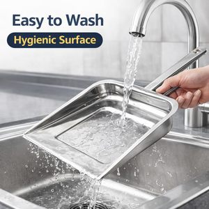 Pelle à poussière en acier inoxydable robuste pour le nettoyage des sols de la maison, de la cuisine, du bureau et de la salle de bain - Product Image 2