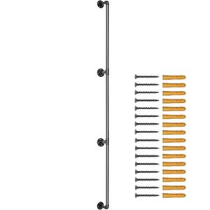 Corrimano Industriale in Acciaio al Carbonio da 11FT, Capacità di Carico 440LBS, Corrimano per Scale ad Alta Resistenza, Componenti per Scale - Product Image 1