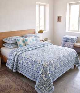 Colcha Kantha Hecha a Mano, Ropa de Cama de Algodón, Mayorista que Suministra a Tiendas Boutique, Marcas de Interiores y Proyectos Hoteleros - Product Image 1