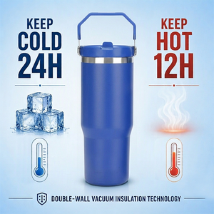 แก้วน้ำพร้อมหลอด 20 ออนซ์ 30 ออนซ์ ขวดน้ำโลหะ สแตนเลส - Product Image 3