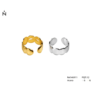 Anelli di Moda Z in Oro e Argento, Design Aperto in Acciaio Ref46911 - Product Image 1